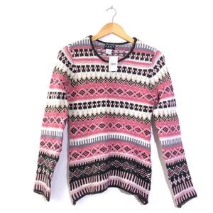 Nordstrom CENY Pink Women’s Acrylic Crochet Yarn Knit Crew Neck Sweater Top PS